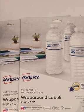 Avery Matte White Waterproof Wraparound Labels 2 Pack 9 3/4 X 1 1/4